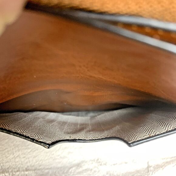 MDBM Maison de Beauté Provence Tan Leather Front Pocket Tote Handbag Messenger - Picture 13 of 13